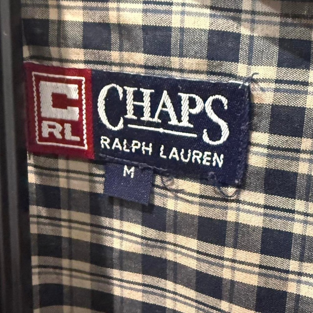 Ralph Lauren Chaps white and blue plaid button up shirt - Picture 3 of 5
